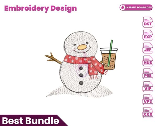 snowman-with-iced-coffee-embroidery-design