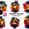 sunset-island-watercolor-sublimation