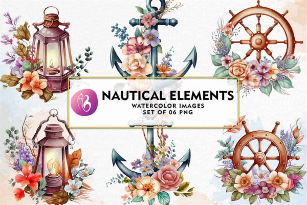 nautical-elements-watercolor-sublimation