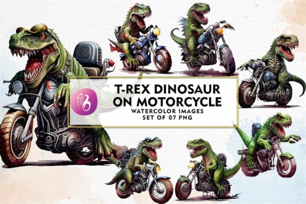 trex-dinosaur-on-motorcycle-watercolor
