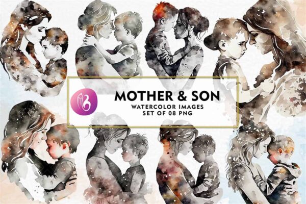 mother-and-son-art-sublimation-clipart