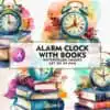 vintage-alarm-clock-with-books-clipart