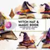 Witch Hat and Magic Book Watercolor witch-hat-and-magic-book-watercolor
