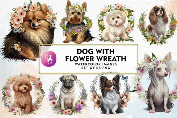 dog-with-flower-wreath-sublimation