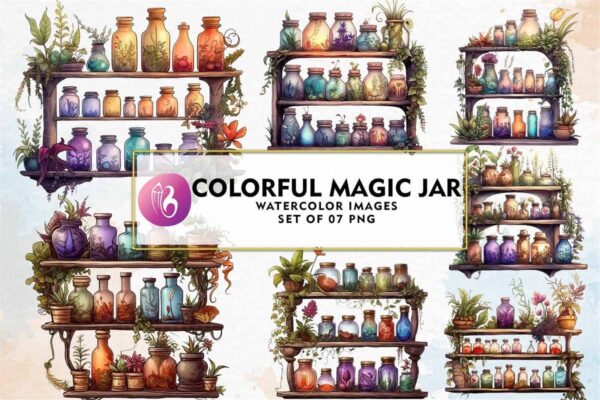 colorful-magic-jar-sublimation-clipart