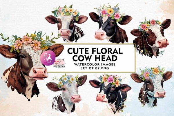 cute-floral-cow-head-watercolor-clipart