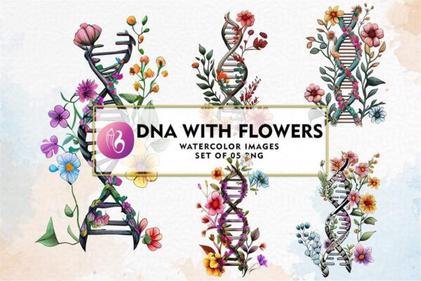 dna-with-flowers-watercolor-sublimation