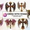 cross-with-wings-watercolor-sublimation