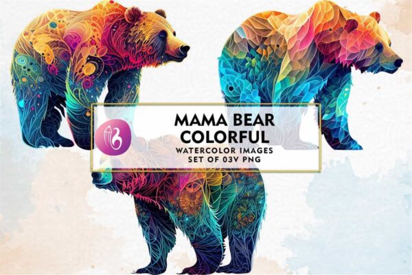 mama-bear-colorful-watercolor-clipart