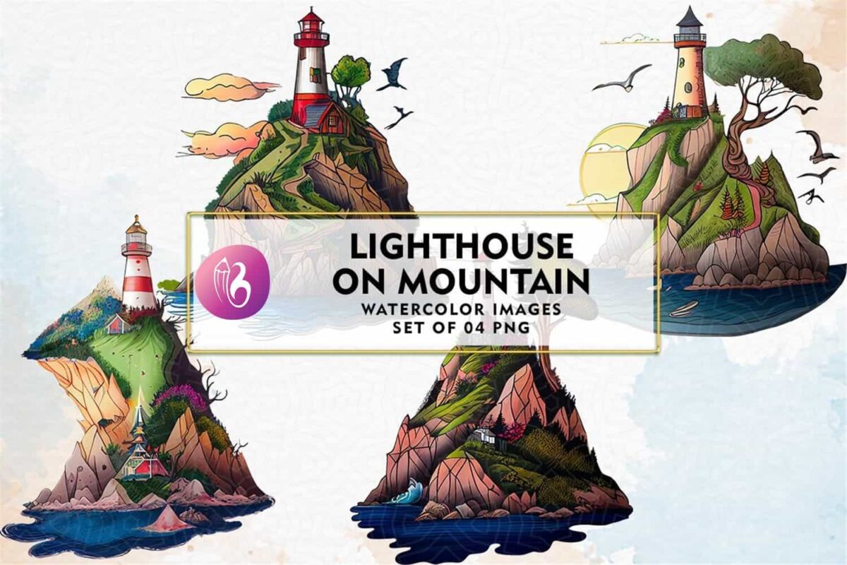 lighthouse-on-mountain-watercolor