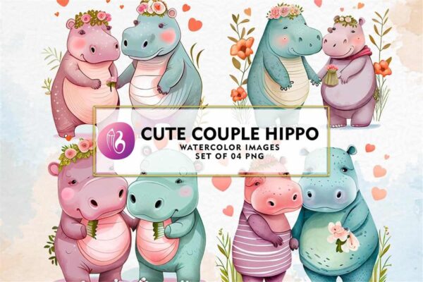 cute-couple-hippo-watercolor-sublimation