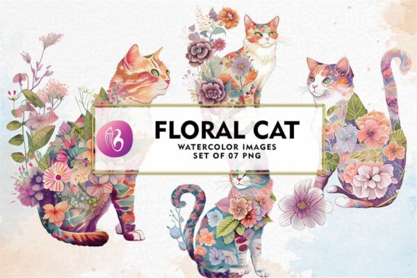 floral-cat-watercolor-sublimation