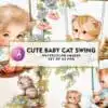 cute-baby-cat-swing-watercolor-clipart