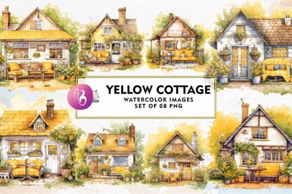 yellow-cottage-watercolor-sublimation