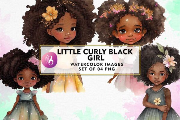 little-curly-black-girl-watercolor