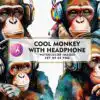 cool-monkey-with-headphone-watercolor