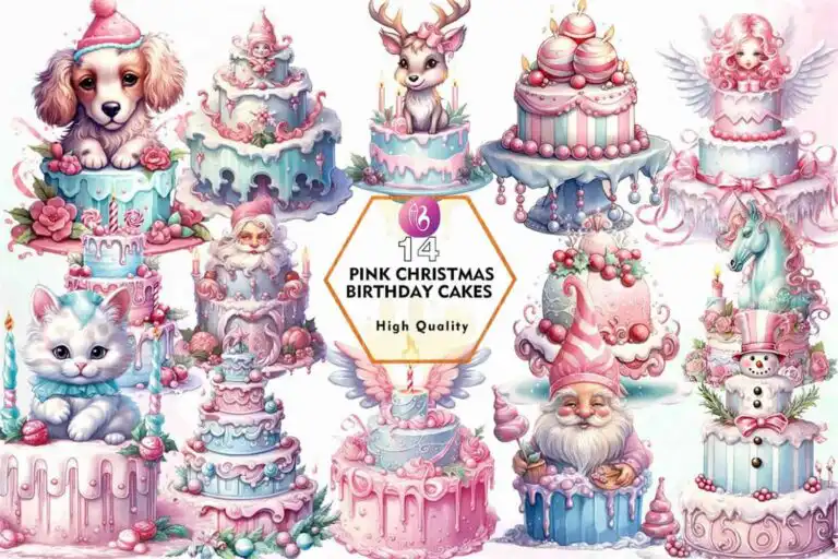 pink-christmas-birthday-cake-clipart-png