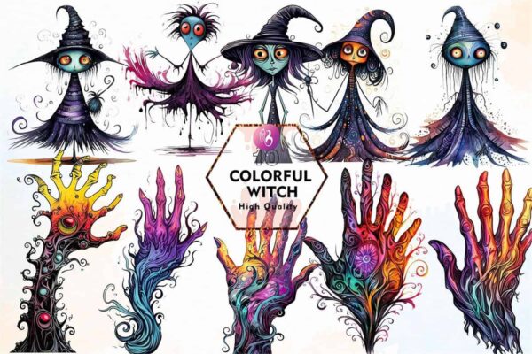 colorful-witch-sublimation-clipart-png