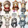 winter-animals-sublimation-clipart-png