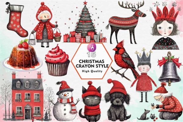christmas-crayon-style-clipart-png