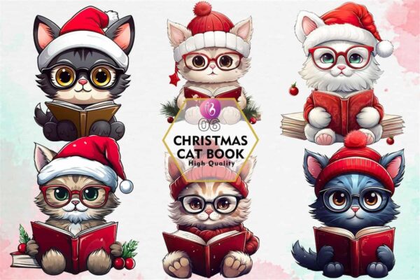 christmas-cat-reading-book-clipart-png