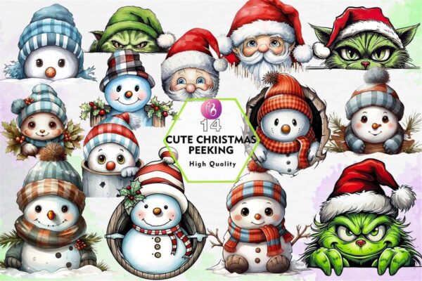 christmas-peeking-sublimation-clipart