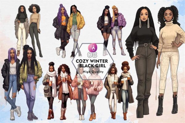 cozy-winter-black-girl-clipart-png