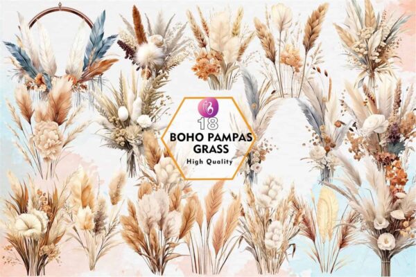 boho-pampas-grass-sublimation-clipart