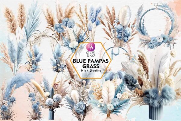 blue-pampas-grass-sublimation-clipart