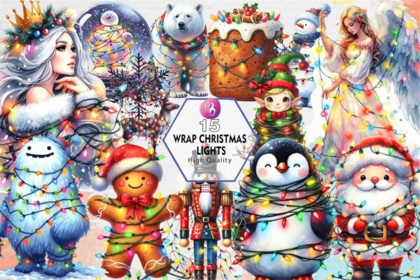 wrap-christmas-lights-clipart-png