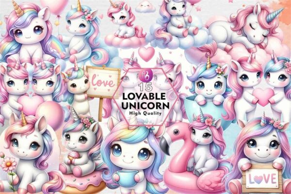 lovable-unicorn-sublimation-clipart-png
