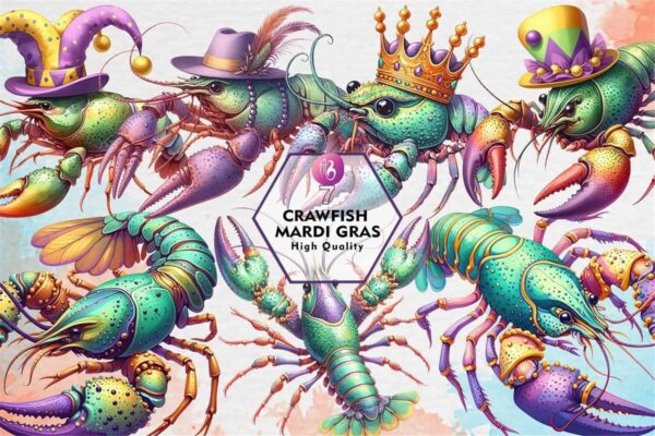 crawfish-mardi-gras-sublimation-clipart