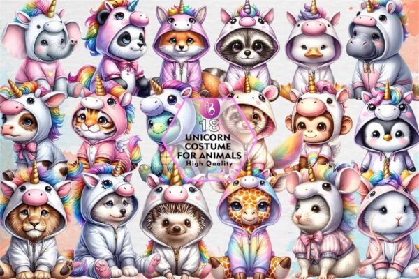 unicorn-costume-for-animals-clipart-png