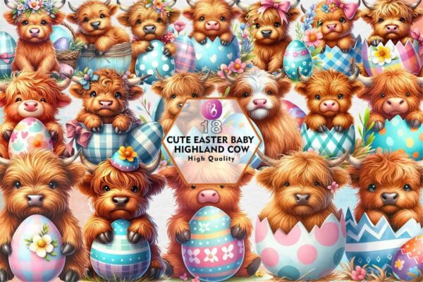 cute-easter-baby-highland-cow-clipart