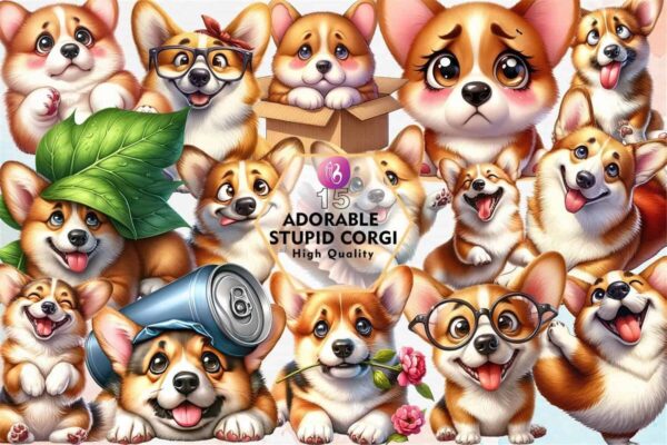adorable-stupid-corgi-clipart-png