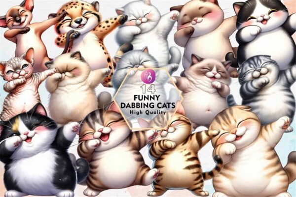 funny-dabbing-cats-sublimation-clipart