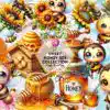 sweet-honey-bee-collection-clipart-png