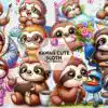 kawaii-cute-sloth-sublimation-clipart