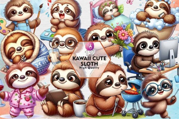 kawaii-cute-sloth-sublimation-clipart