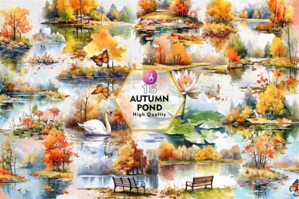 autumn-pond-sublimation-clipart-png