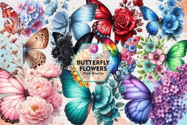 butterfly-flowers-sublimation-clipart