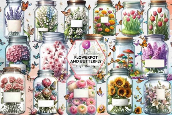 flowerpot-and-butterfly-clipart-png