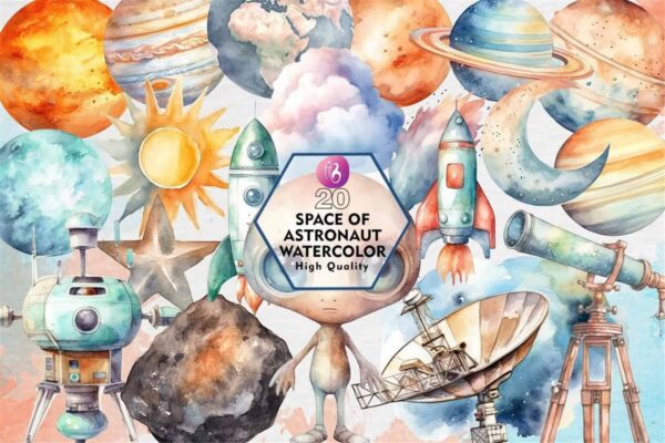 space-of-astronaut-watercolor