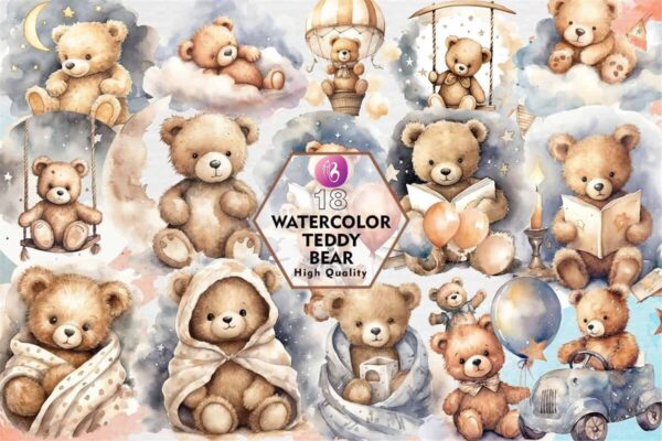 watercolor-teddy-bear-sublimation