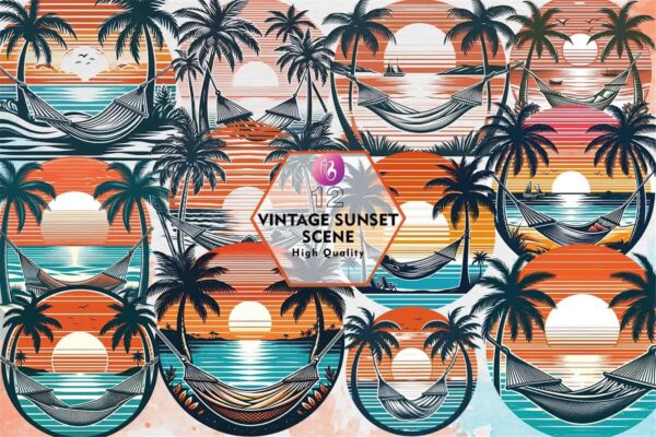 vintage-sunset-scene-clipart-png