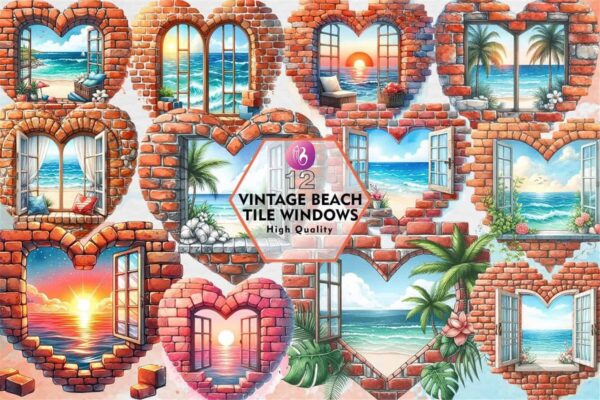 vintage-beach-tile-windows-clipart-png