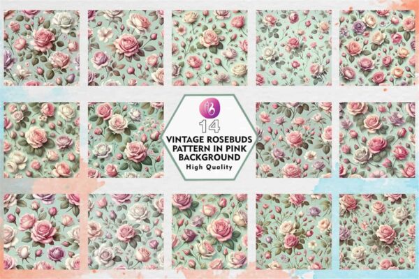 vintage-rosebuds-pattern-in-pink