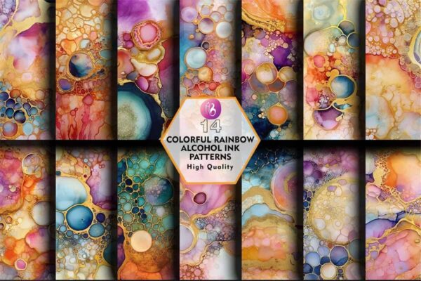 colorful-rainbow-alcohol-ink-patterns