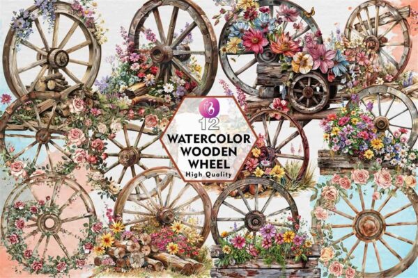 watercolor-wooden-wheel-clipart-png