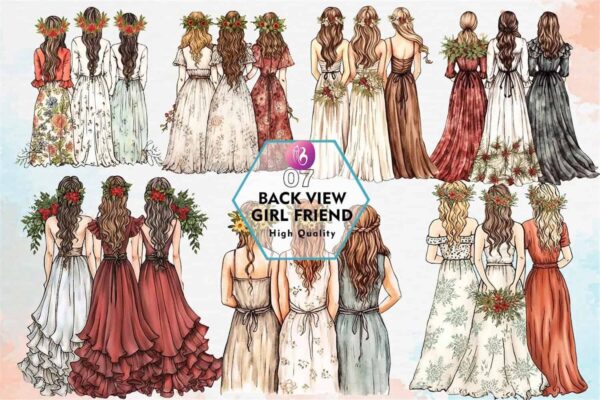 back-view-girl-friend-clipart-png